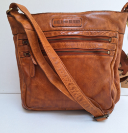 Hillburry schoudertas gewassen leer cognac