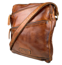 Hillburry schoudertas gewassen leer cognac