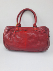 Hillburry cowboy bag gewassen leer rood