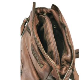 Hillburry schoudertas gewassen leer brown