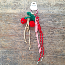 Tassenhanger/sleutelhanger aardbei