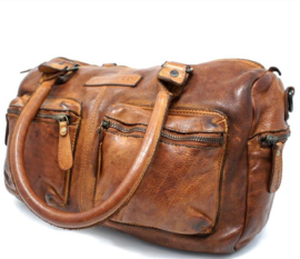 Hill-burry cowboy bag gewassen leer