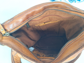 Hill-burry shopper gewassen leer bruin