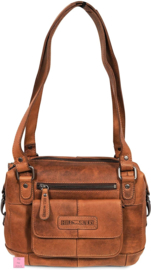 Hillburry  leren schoudertas  cognac