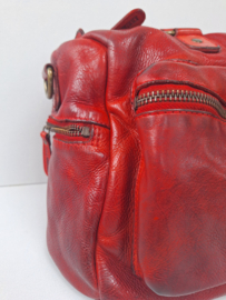 Hillburry cowboy bag gewassen leer rood