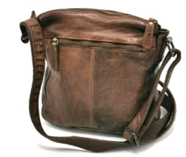 Hillburry schoudertas gewassen leer brown