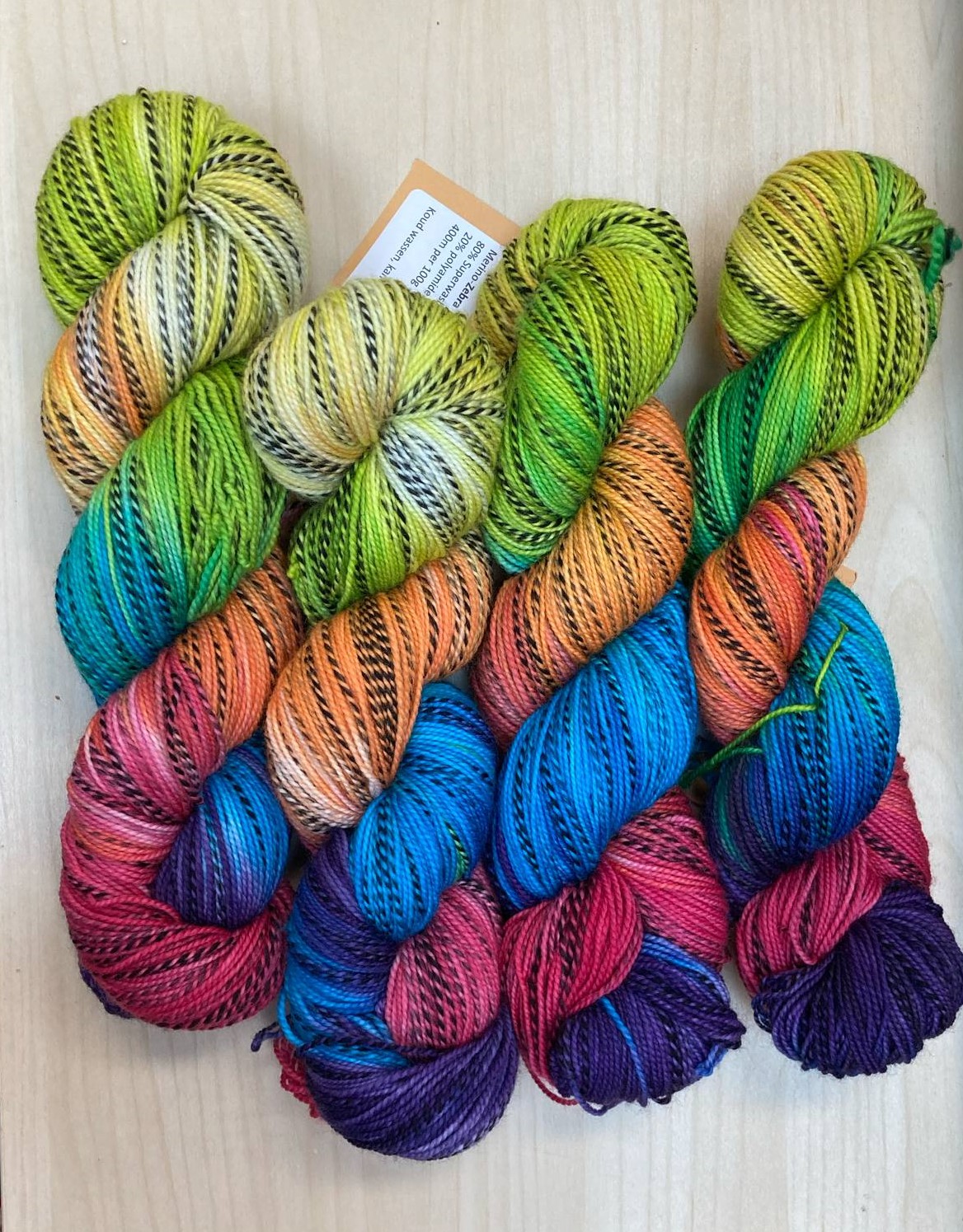 Zebra Sock Regenboog01