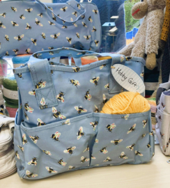 Hobbytas met bijtjes - blauw