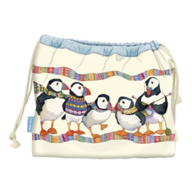 Woolly Puffins - tas met trekkoord