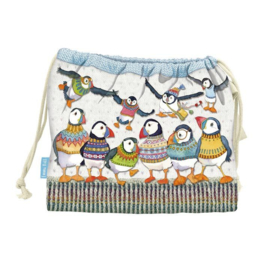 Woolly Puffins - tas met trekkoord