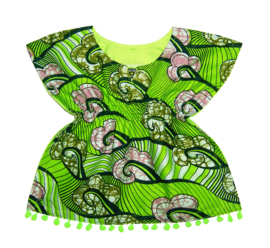 Dashiki setje BABY GIRL GREEN | jurkje + luierbroekje | Vlisco Super-Wax | maat 62/68 = 3-6 mnd