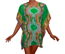 African Gypsy kaftan GROEN | korte kaftan / kimono M-XXXL