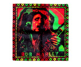 BANDANA BOB MARLEY 54x54 cm hoofddoek zakdoek rasta kleuren