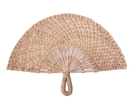 Rieten WAAIER naturel | handwaaier / wanddecoratie | gevlochten riet | 42 cm breed