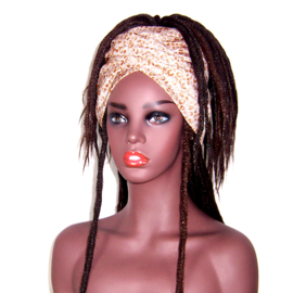 Animal print hoofddoek - headwrap LEOPARD | soepele katoen - 157 x 47 cm