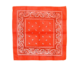 PAISLEY BANDANA oranje 55x55 cm hoofddoek / zakdoek hippie