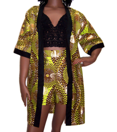 African KIMONO JACKET + SHORTS set RAZI | afrikaanse wax print | M