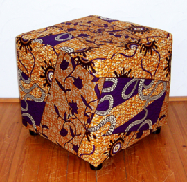 AJANI afrikaanse poef/hocker | African Wax Print | 46x46x46 cm