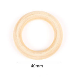 Blank houten ringen 40 mm | voor sieraden en macramé | 5 stuks