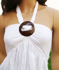 SARONGSLUITING OVAAL gesp van kokosnoot voor tas, jurk, pareo en sarong