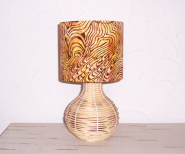 Tafellamp BATIK ART | rotan boho sfeerlampje / slaapkamer lampje | 32 cm