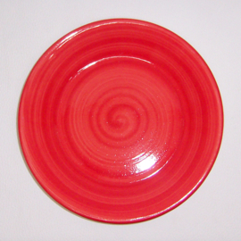 Ontbijtset Rood-Gestreept van Dishes & Deco | Mok + Ontbijtbord Ø 20,8 cm | handmade