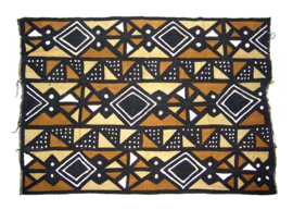 Bogolan mud cloth uit Mali - Afrikaanse modderdoek Bambara - 4 color 110x160 cm (#1)