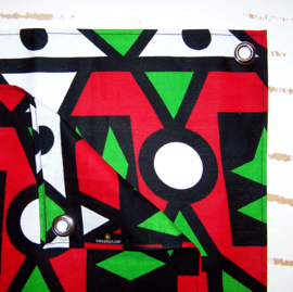 Afrikaanse PLACEMATS Samakaka rood-groen | set van 2 | african wax print  | 32,5 x 45 cm | katoen