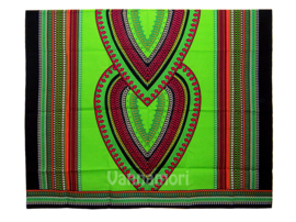 Dashiki stof HEART LIME GROEN | african print | 100% katoen | coupon 180 x 110 cm