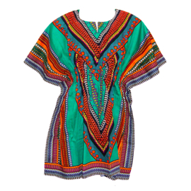 Afrikaanse dashiki jurk HEART GROEN | kaftan-jurkje