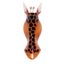50 cm Houten GIRAFFE masker SHARIK - Afrikaans dierenmasker