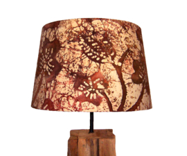 Tafellamp teakhout BATIK Brown | Indonesian Batik Print | 56 cm