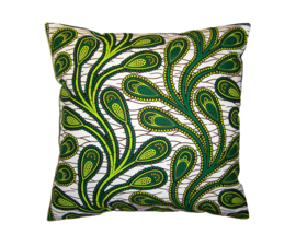 afrikaans sierkussen DEW DROPS GREEN | 50 x 50 cm | African Wax