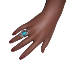 TURQUOISE ring | Tibetaans zilver met steen | Boho Chic - Ibiza style