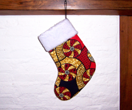 Afrikaanse kerstsok FANS | African print Christmas stocking