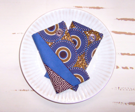 Afrikaanse SERVETTEN Badu | set van 2 | african wax print napkins  | 35 x 35 cm | 100% katoen