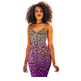 236 Afrikaanse stof | African Wax Print - gouden opdruk | prijs / yard