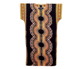 Afrikaans dashiki SHIRT LANG zwart | kaftan 100% rayon