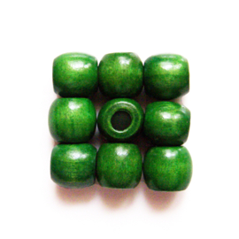 HOUTEN KRALEN 16x17 mm GROEN | groot rijggat 7 mm | 4 stuks