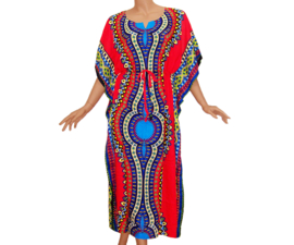 African Gypsy kaftan MOZAIEK ROOD kimono M-XXXL