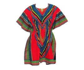 Afrikaanse dashiki jurk HEART ROOD | kaftan-jurkje