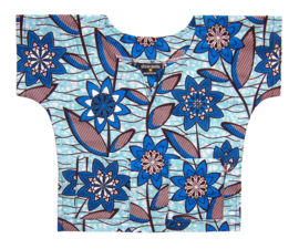Dashiki set BOY BLUE | shirt + short | afrikaanse wax print | maat S = 1-2 jaar