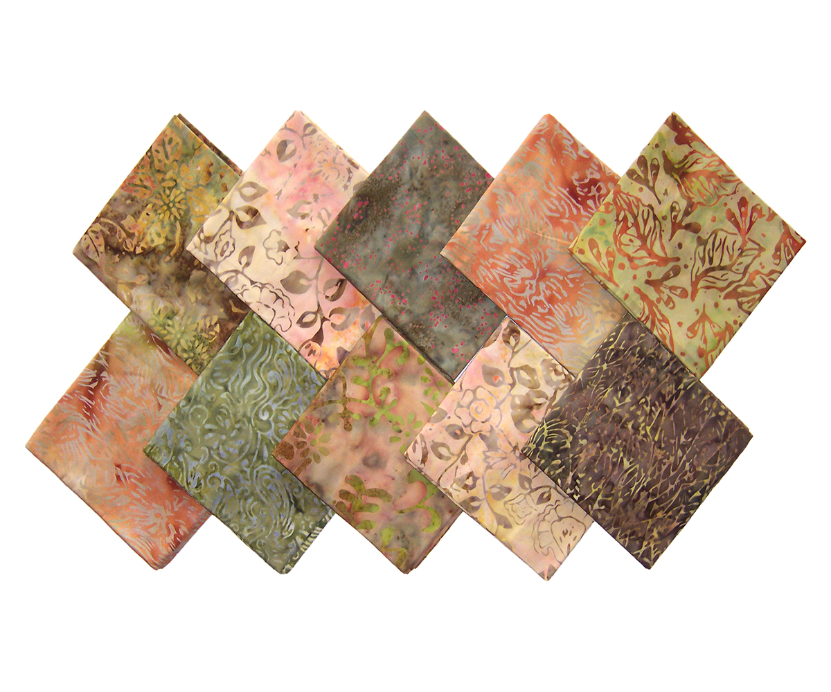 BATIK quiltstoffen | 10 Fat Quarters 100% katoen | batik mix #16