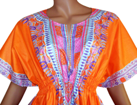 Afrikaanse dashiki jurk ORANGE | kaftanjurkje | Vlisco ANGELINA