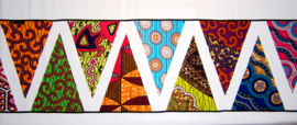 Afrikaanse vlaggenlijn PARTY | slinger met vlaggetjes van African Wax Print stof  | 8 meter