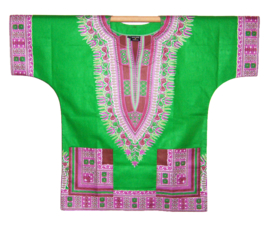 Afrikaans dashiki shirt  GREEN | Vlisco ANGELINA | unisex