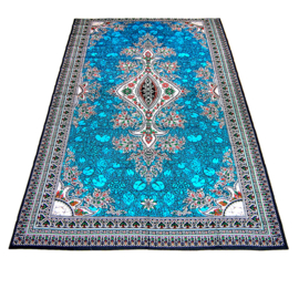 Dashiki stof AQUA | etnische print | 100% katoen | coupon 166 x 108 cm