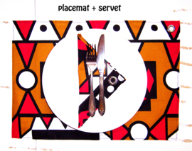 Afrikaanse SERVETTEN Samakaka mosterd | set van 2 | african wax print napkins  | 35 x 35 cm | katoen