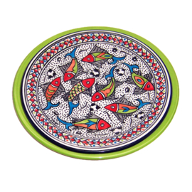 Dinerborden set van 2 - Dishes & Deco | Dinerbord Riahi Ø 24 cm + Onderbord Groen Ø 27,5 cm