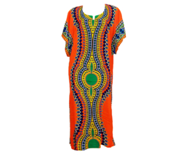 Afrikaans dashiki SHIRT LANG mozaiek oranje | kaftan